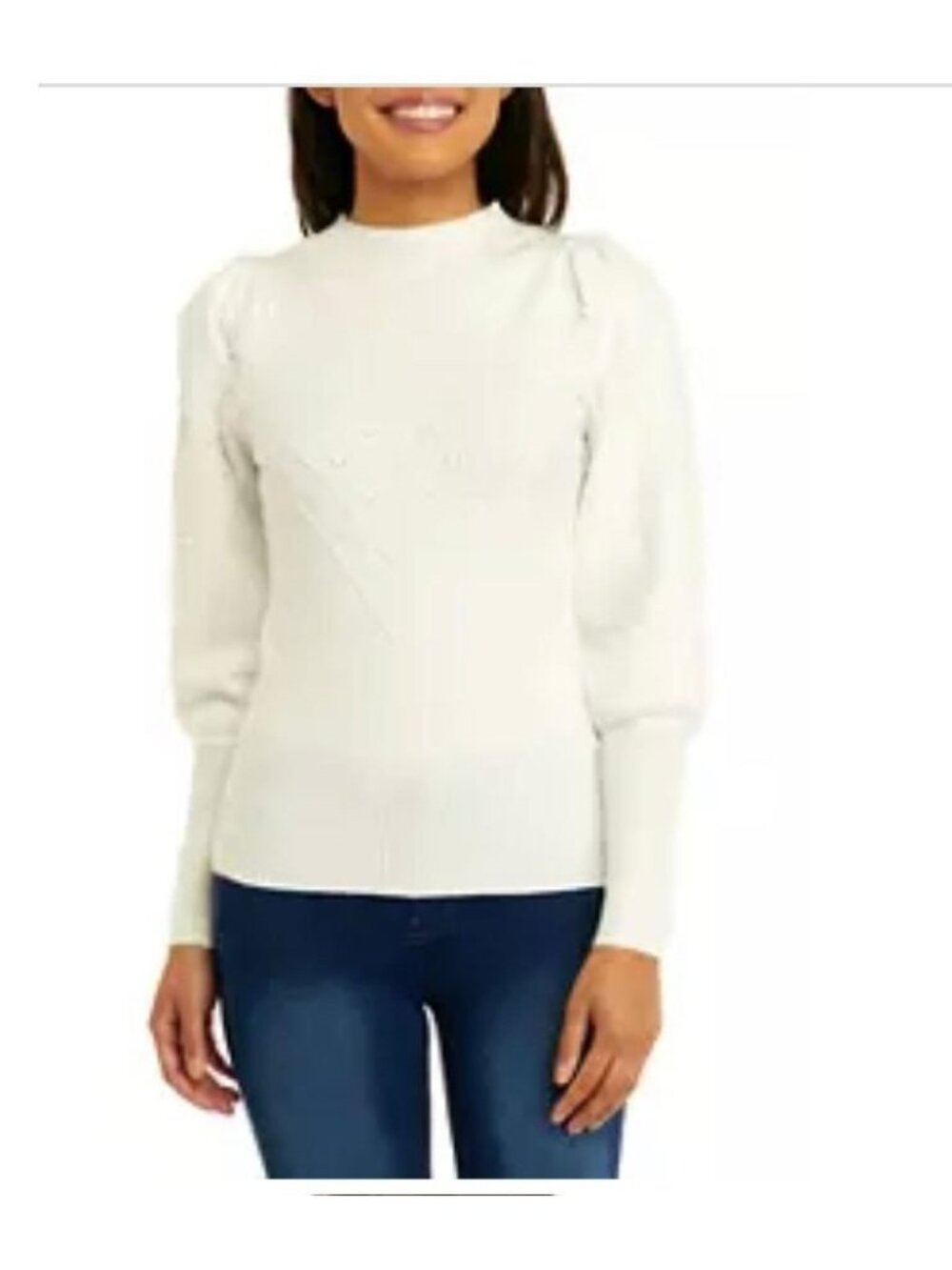 HOOKED UP- WOMENS WHITE LONG SLEEVE WOMEN'S SWEATER SIZE X-LARGE-NWT